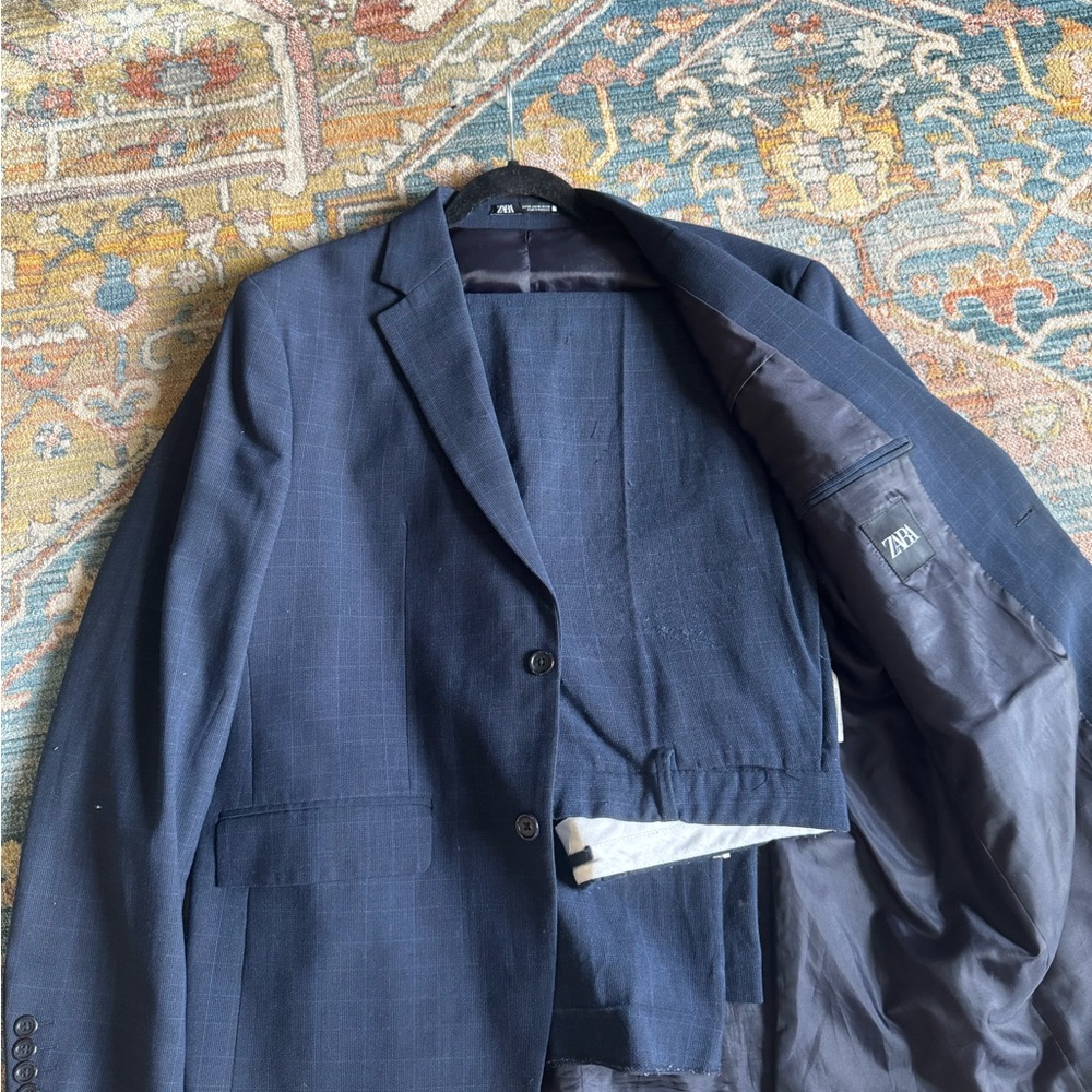 Zara Blue Classic Tailored Suit